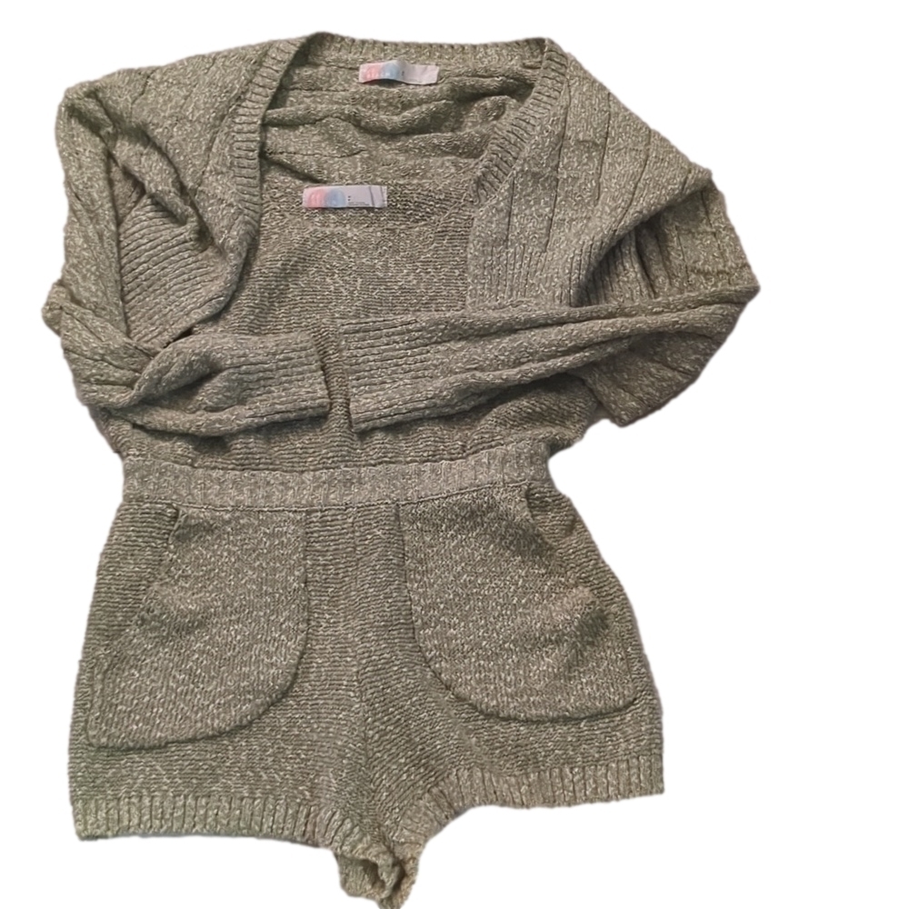 Free People Beach Green Declan Sweater And Romper Set Size Small - Picture 1 of 10